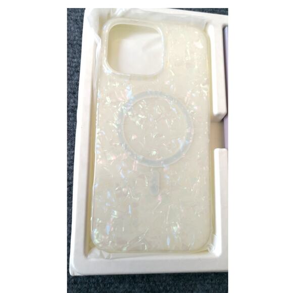 Case for iPhone 16 Pro Max. Lonli. White Pearl Tort Cover. Shiny. Magnetic - Picture 5 of 11